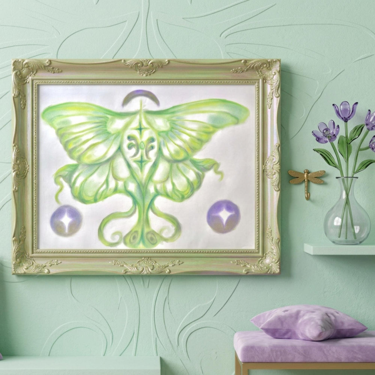 Lunamoth Whimsy Chalk Pastel Illustration