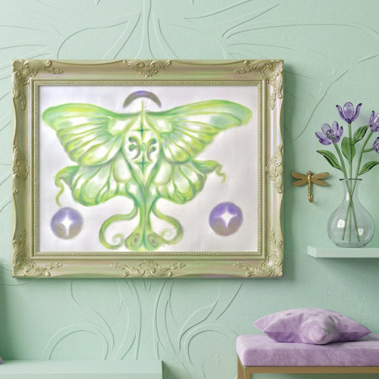 Lunamoth Whimsy Chalk Pastel Illustration