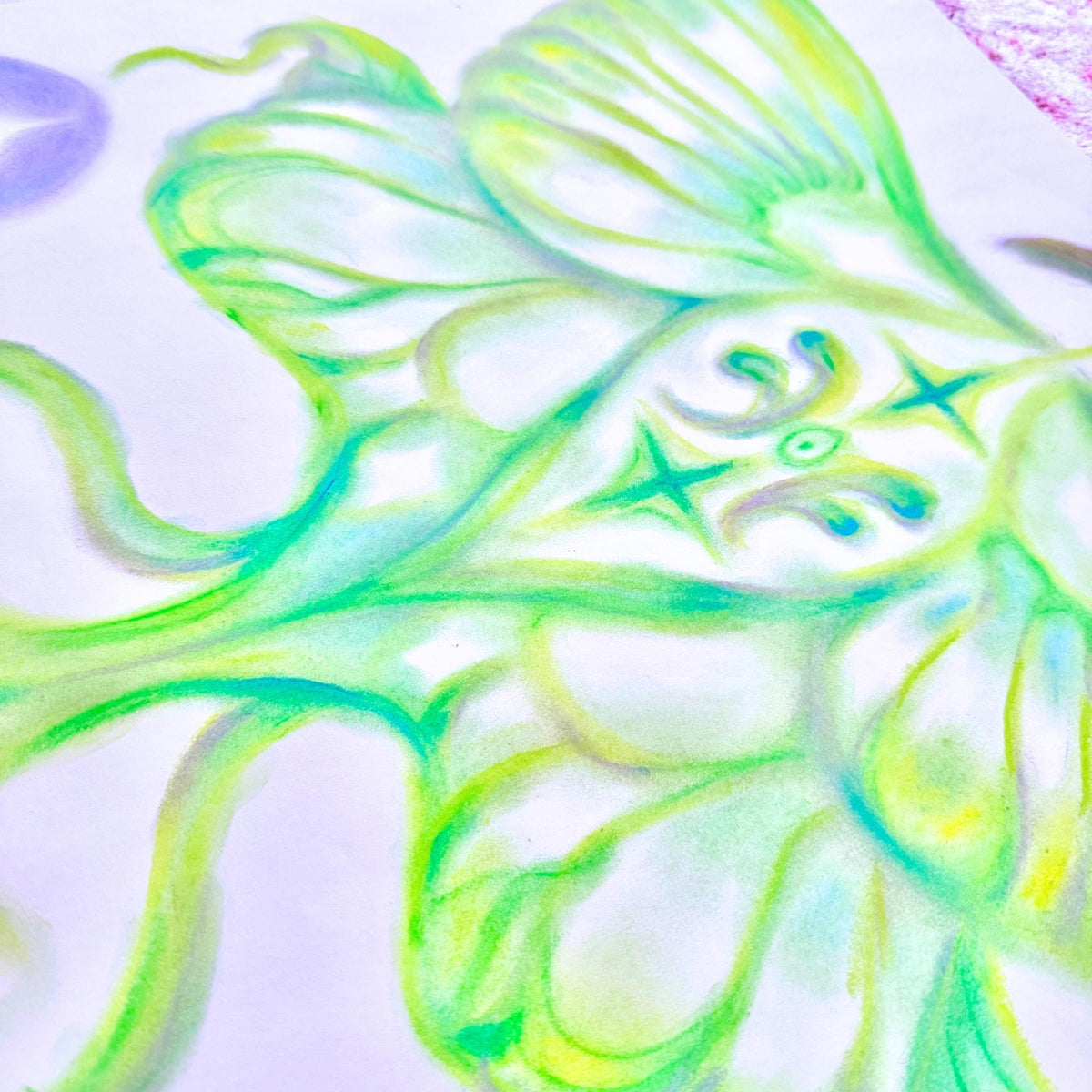 Lunamoth Whimsy Chalk Pastel Illustration